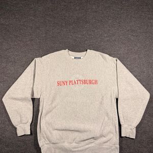 Vintage 2000s MV Sport Pro‑Weave SUNY Plattsburgh Sweatshirt M